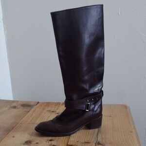 J Crew Vintage Brown Leather Tall Riding Boots Size 7.5